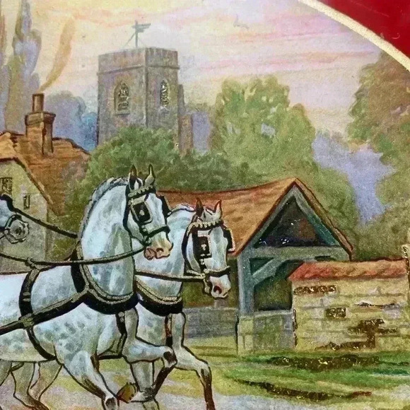 Vintage Rusch foil art serving tray  bakelite handles - Picture 14 of 16